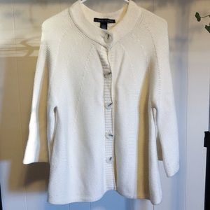 Vintage Ashley Judd Cream Winter Button Up Coat